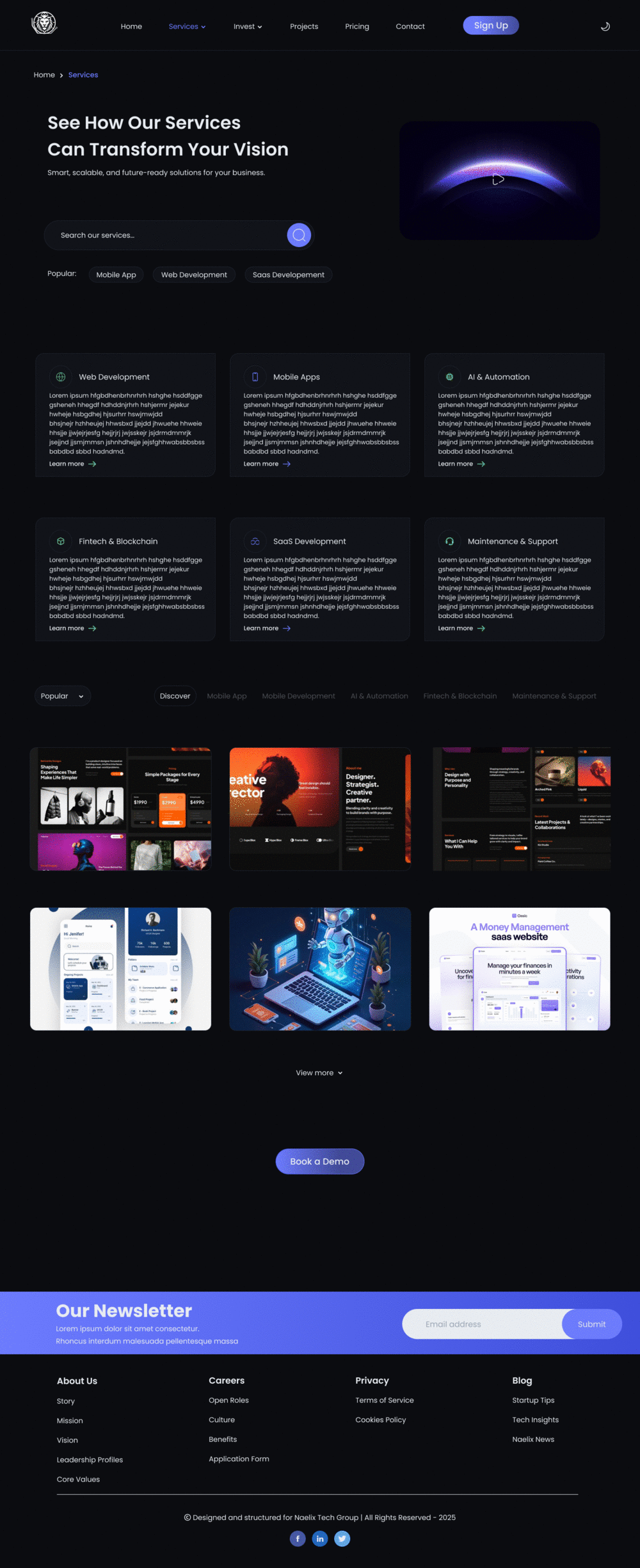 Naelix Dashboard Interface